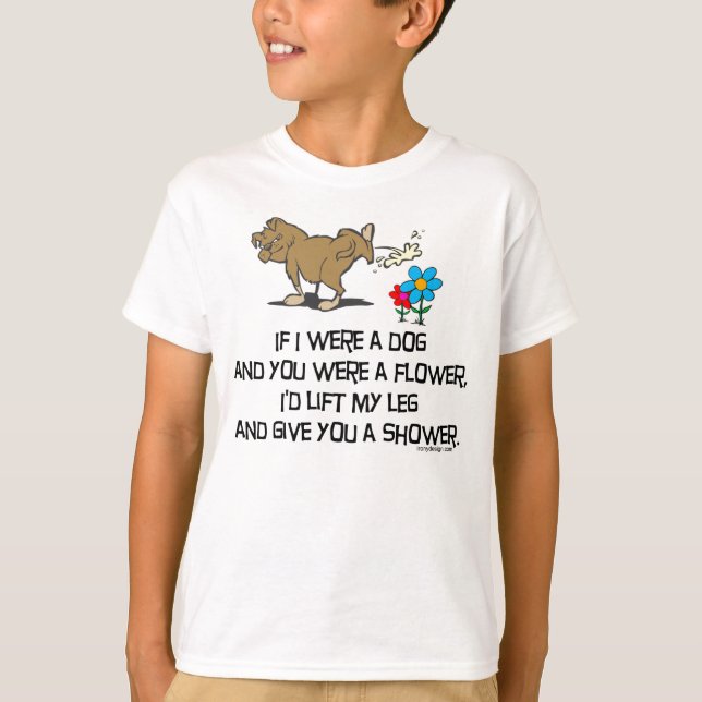 Rolig hund Dikt T Shirt (Framsida)