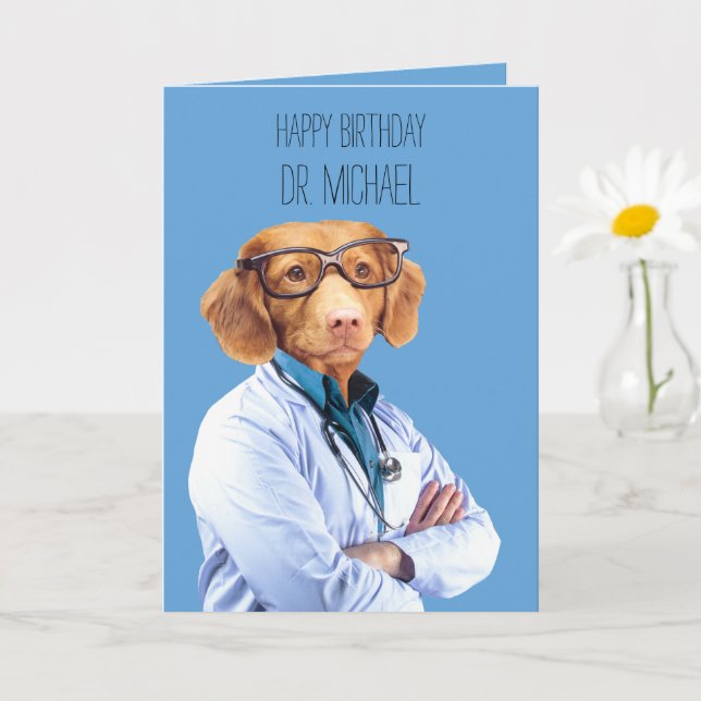 Rolig hund Doktor och Nurse-födelsedag Kort (Liten växt)