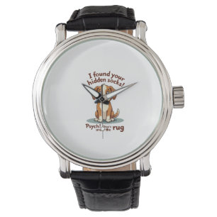 Rolig Hund Dolda Strumpor Citat Vintage Tecknad Hu Armbandsur
