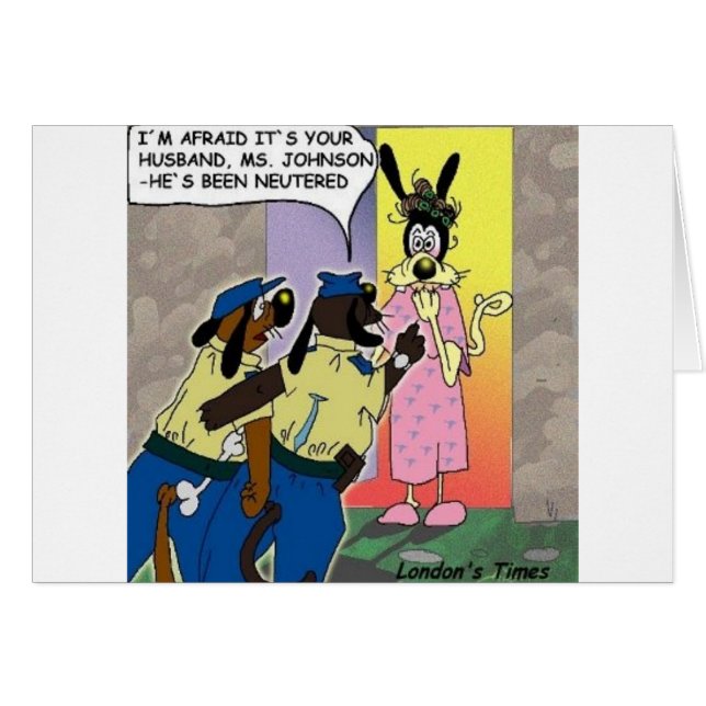 Rolig hund eller polisiära gåvor och teveapparater hälsningskort (Framsidan Horizontal)