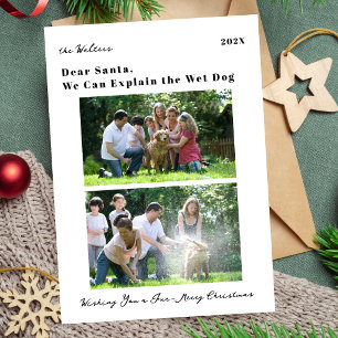 Rolig hund familjefoto jul julkort