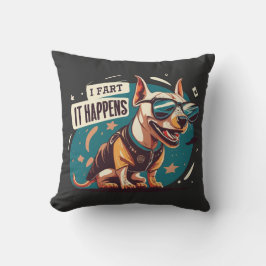 Rolig hund Fart Det händer Kudde