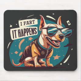 Rolig hund Fart Det händer Musmatta