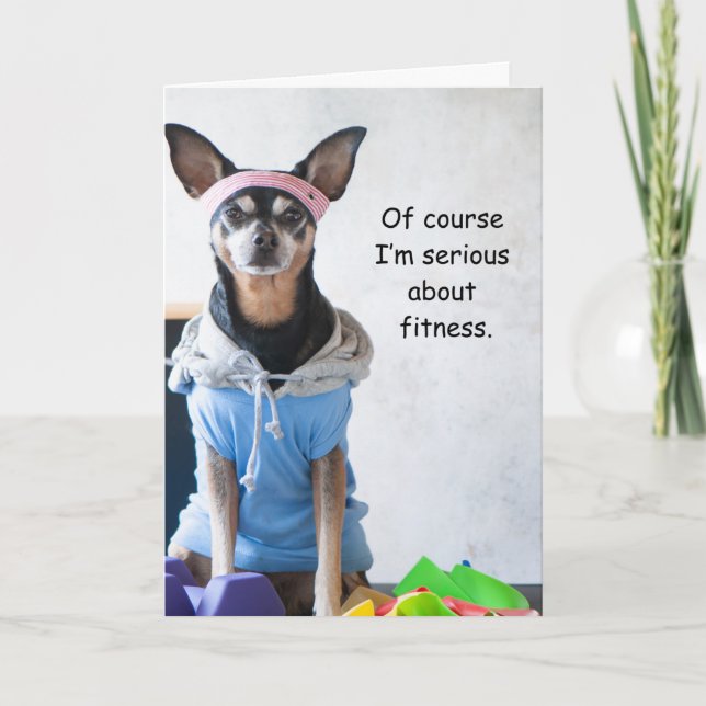 Rolig hund Fitness Pizza-kort Kort (Framsida)