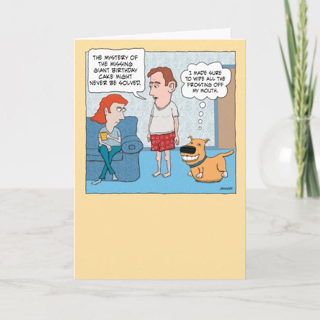Rolig hund födelsedag av Eats Giant Birthday Kort (Framsida)