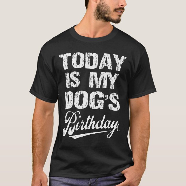Rolig hund födelsedag, hund, valp humor t shirt (Framsida)