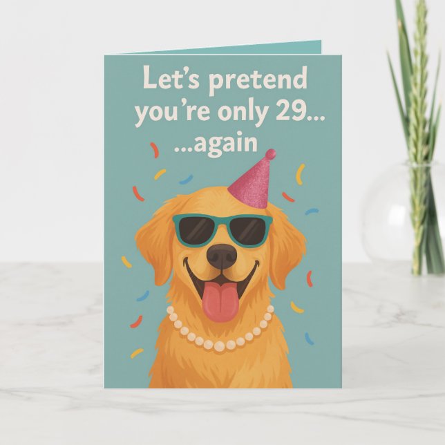 Rolig hund födelsedag kort (Framsida)