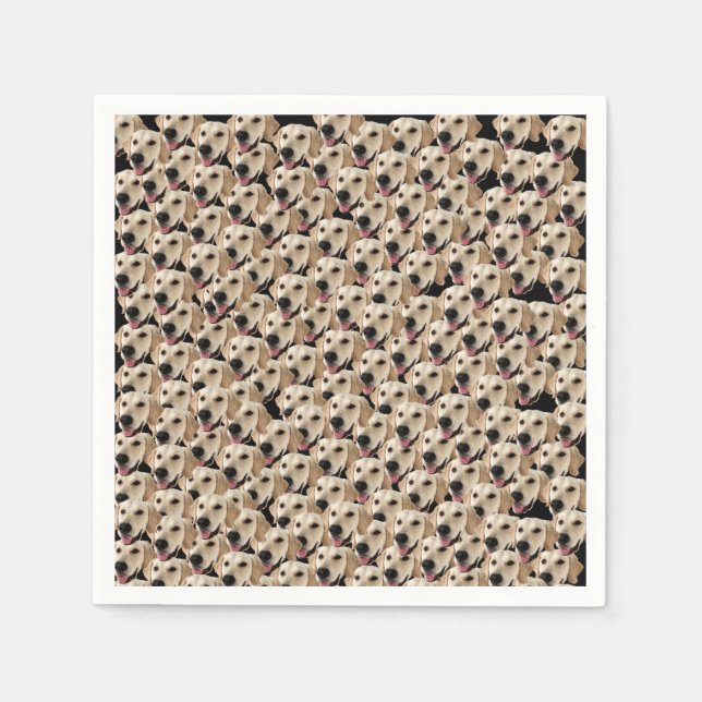 Rolig hund Födelsedagsfest Anpassningsbar Ansikte  Pappersservett (Framsidan)