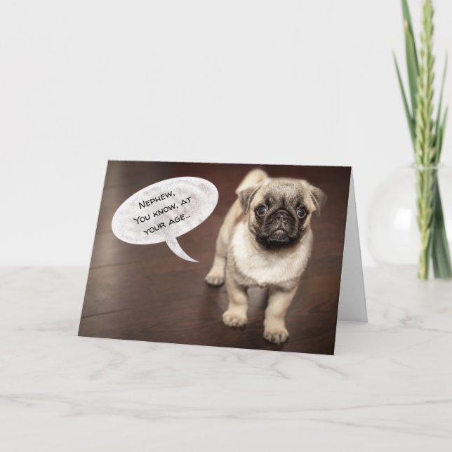 Rolig hund födelsedagskort i Nephew Kort (Framsida)