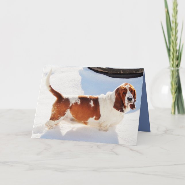 Rolig hund för Basset för födelsedagkort Kort (Framsida)
