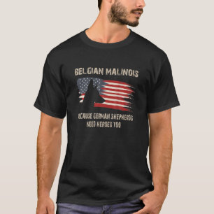 Rolig hund för den belgiska malinois American Flag T Shirt
