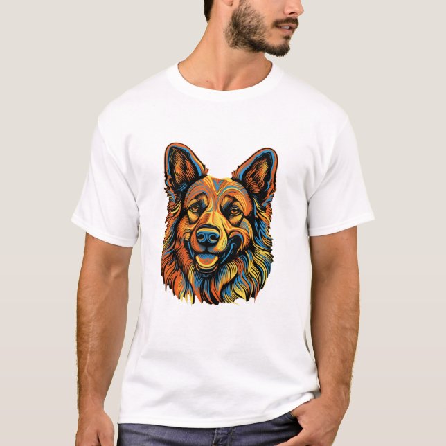 Rolig hund för tyska shepherd t shirt (Framsida)