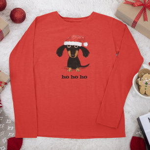 Rolig hund för Wiener för taxjultomtenhelgdag T Shirt