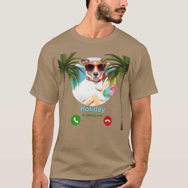 Rolig hund fortsättning på VacationCute Hund-Helgd T Shirt (Framsida)