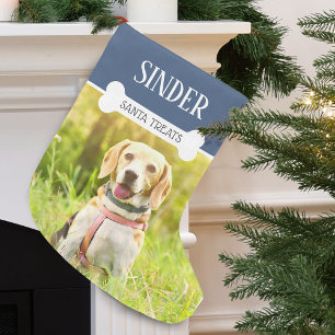 Rolig hund fotonamn Personlig Stor Julstrumpa