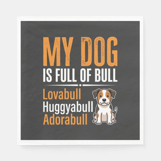 Rolig Hund Full Av Bull Design Pappersservett (Framsidan)