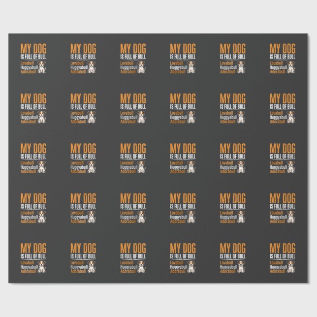 Rolig Hund Full Av Bull Design Presentpapper (Platt)
