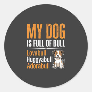 Rolig Hund Full Av Bull Design Runt Klistermärke