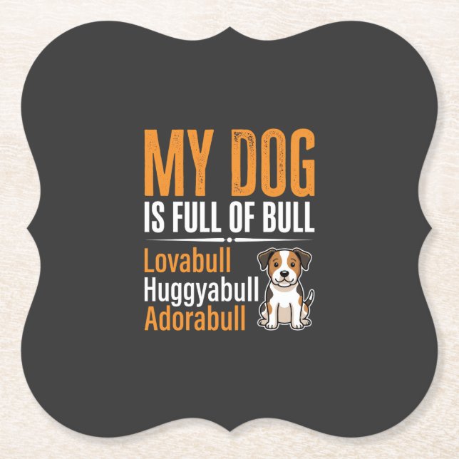Rolig Hund Full Av Bull Design Underlägg Papper (Framsida)