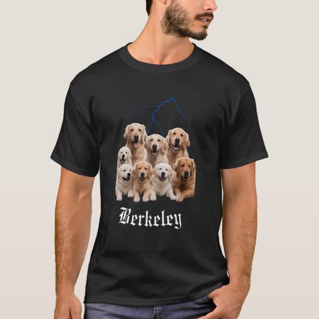 Rolig hund Golden Retriever Bootleg Berkeley Calif T Shirt (Framsida)