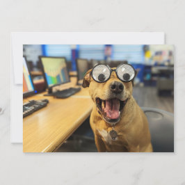 Rolig hund Googly Ögon, färgstarkt, lycklig-fotoko Tack Kort