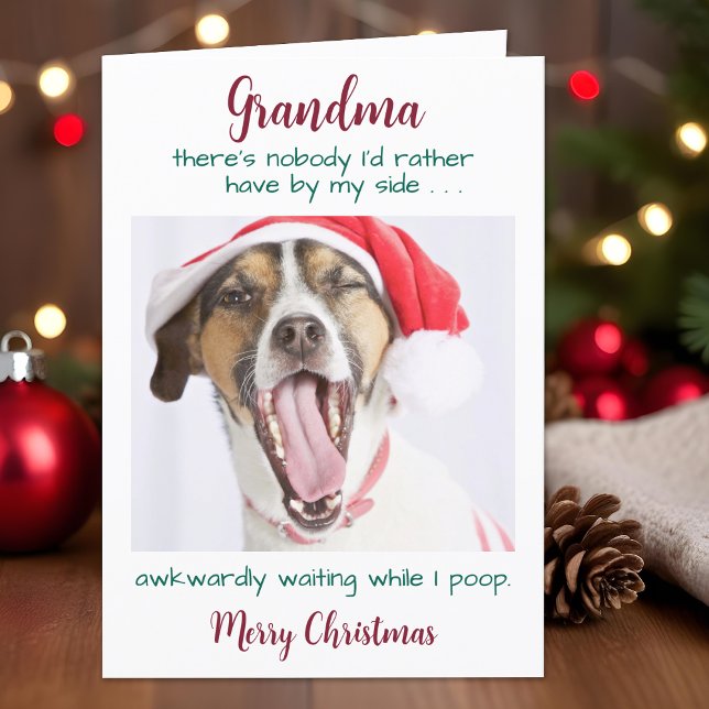 Rolig hund Grandma Anpassningsbar Pet Photo God ju Helgkort (Skapare uppladdad)