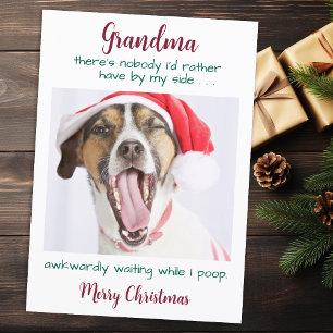 Rolig hund Grandma Personlig Pet Photo jul Julkort
