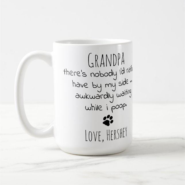 Rolig hund Grandpa Personlig Granddog Pet Photo Kaffemugg (Vänster)