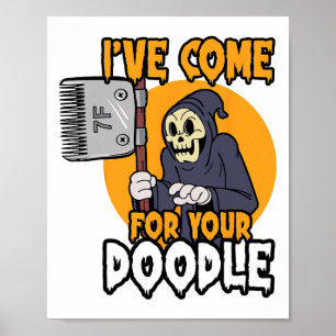 Rolig hund Groomer-pensel Hund Grooming Reaper H Poster