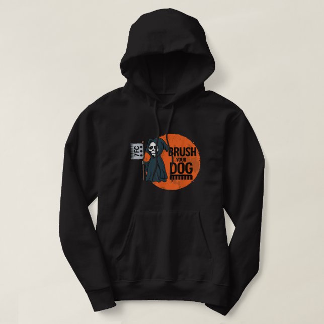 Rolig hund Groomer,Pensla din Hund Groomer-recensi Hoodie (Design framsida)