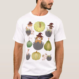 Rolig hund Halloween-blomskörd T Shirt