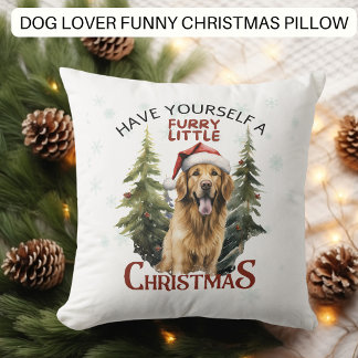 Rolig hund Hårig Lite jul Kudde