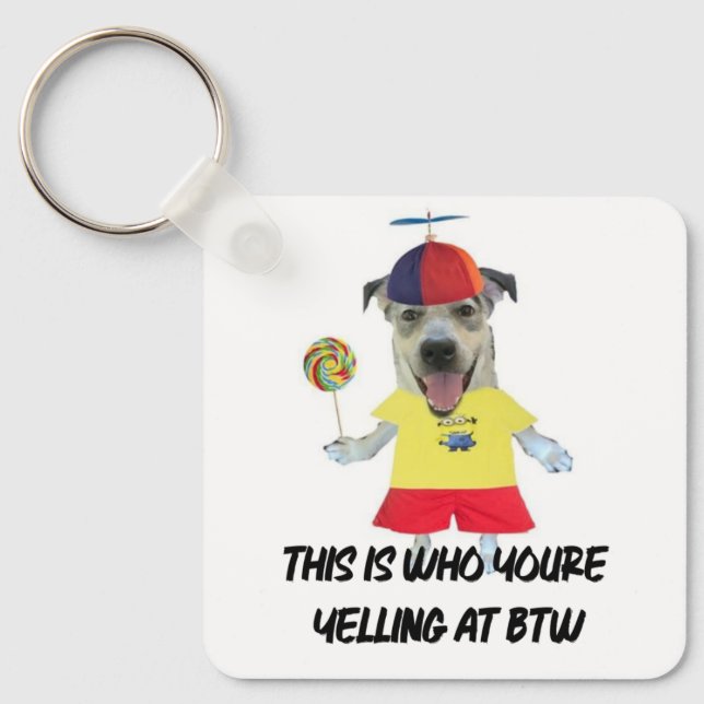 Rolig hund hatt-citat  nyckelring (Framsida)