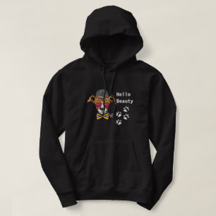 Rolig hund Hej Beauty manar black Hoodie