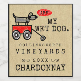 Rolig hund Homemade Vin-etikett Vinflaska Etikett