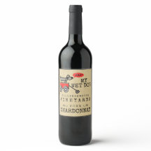 Rolig hund Homemade Vin-etikett