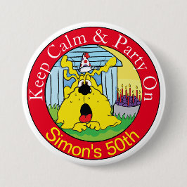 Rolig hund HUH! Födelsedagsfest Knapp