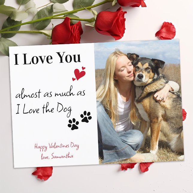 Rolig hund I Kärlek du tar foto Valentines day Julkort (Skapare uppladdad)