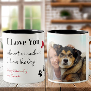 Rolig hund I Kärlek You Cute Pet Photo Valentines Två-Tonad Mugg