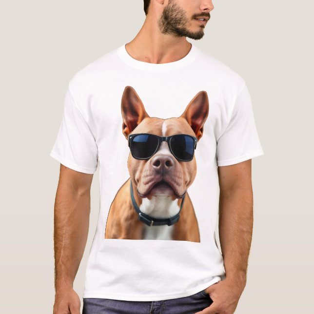 Rolig Hund i Solglasögon T Shirt (Framsida)