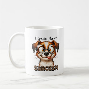 Rolig hund I tala Fluent Sarcasm Typografi Kaffemugg