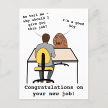Rolig hund illustrationer grattisar nya jobbposter