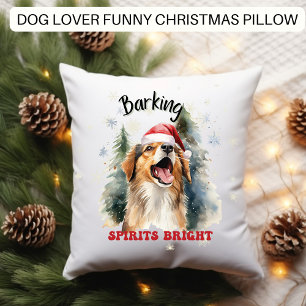 Rolig hund jul Barking Spirits Bright Kudde