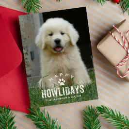 Rolig hund jul-Helgdag Howlidays Pet Photo Julkort