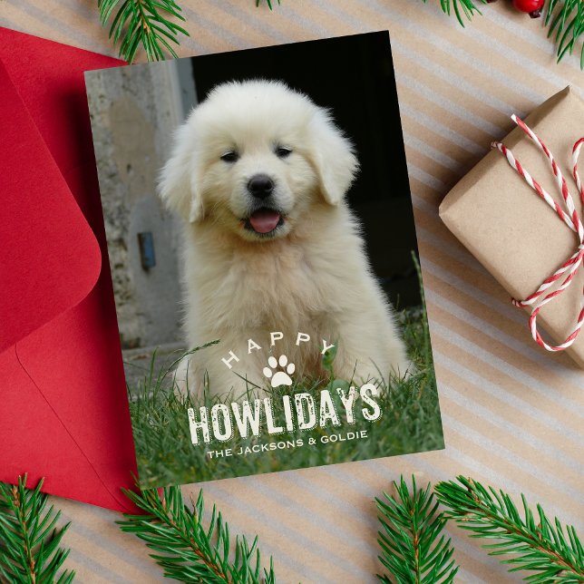Rolig hund jul-Helgdag Howlidays Pet Photo Julkort (Skapare uppladdad)