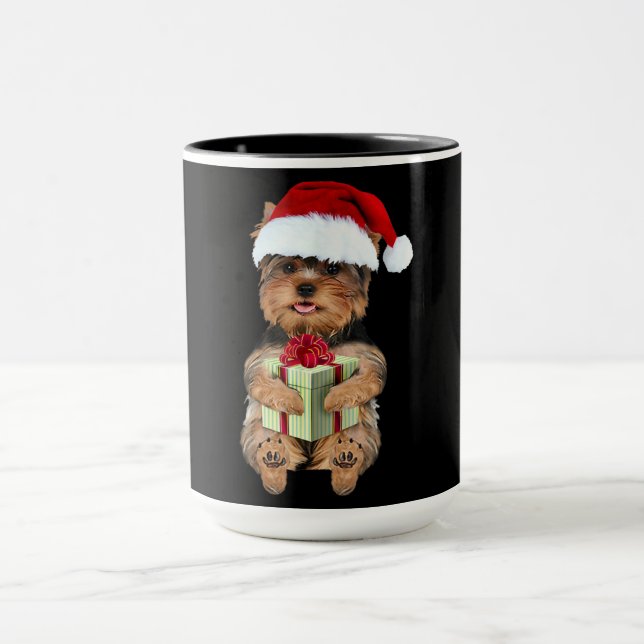 Rolig hund Jul Yorkie - Yorkshire Terrier Mugg (Center)