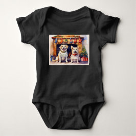 Rolig hund juldräkt Baby Bodykostym T Shirt