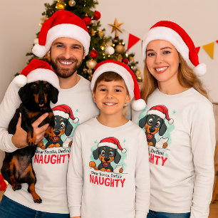 Rolig hund julfamiljen Santa Define Naughty T Shirt
