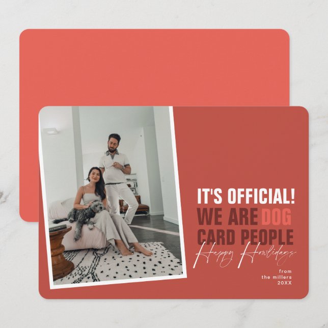 Rolig hund julkort Röda Lycklig Howlidays (Fram/baksida)