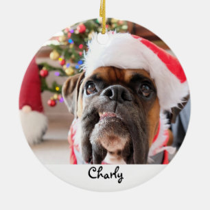 Rolig hund julPersonlig Julgransprydnad Keramik